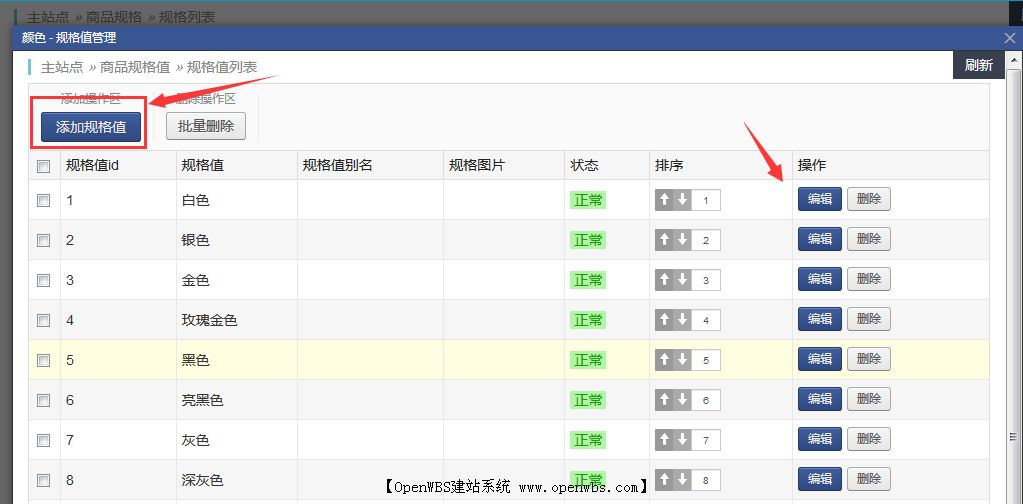 商品規(guī)格設(shè)置/規(guī)格圖片設(shè)置